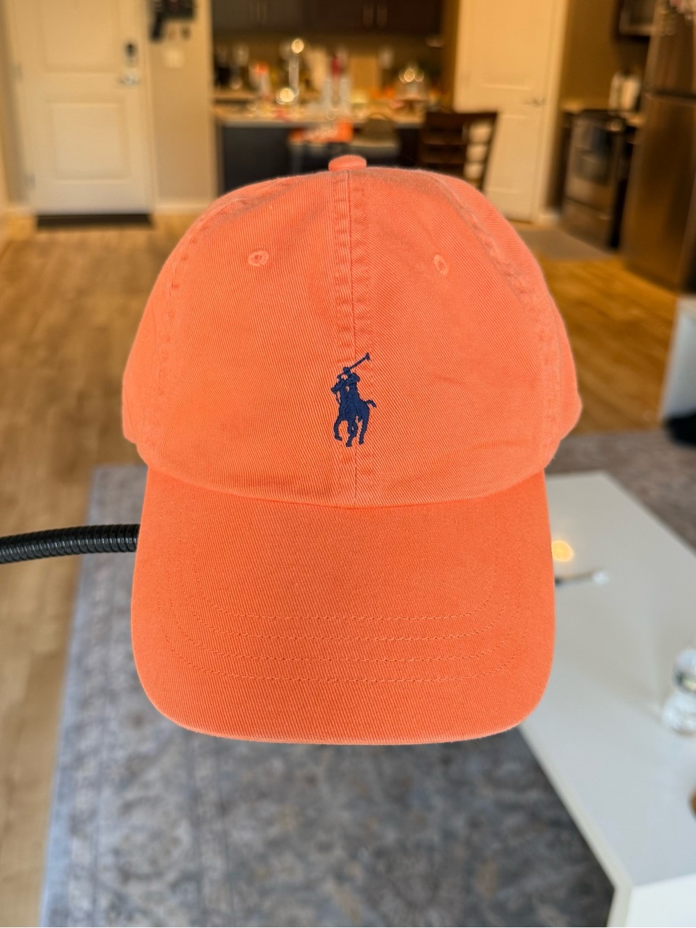 💯 Authentic Polo by Ralph Lauren Orange Baseball Cap with Navy Pony Logo